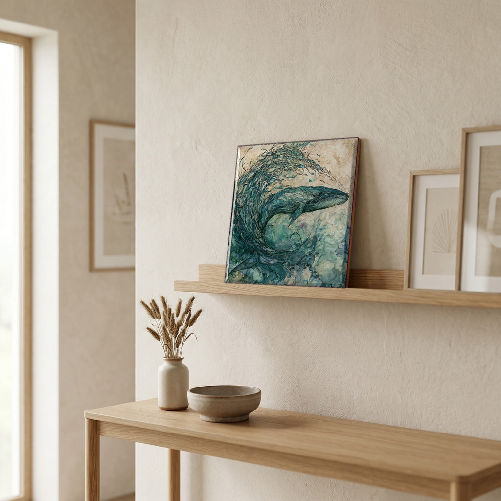 In the entryway, first thing you see.