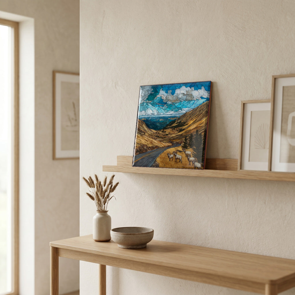 In the entryway, first thing you see.