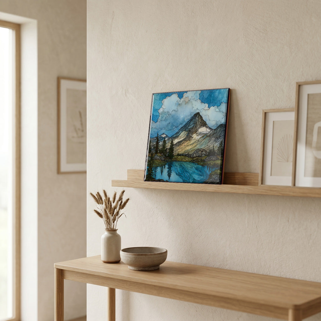 In the entryway, first thing you see.