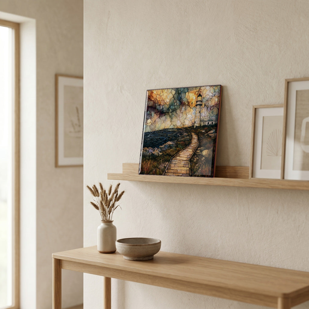 In the entryway, first thing you see.
