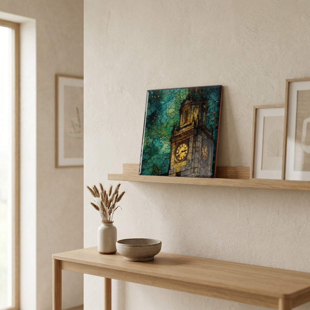 In the entryway, first thing you see.