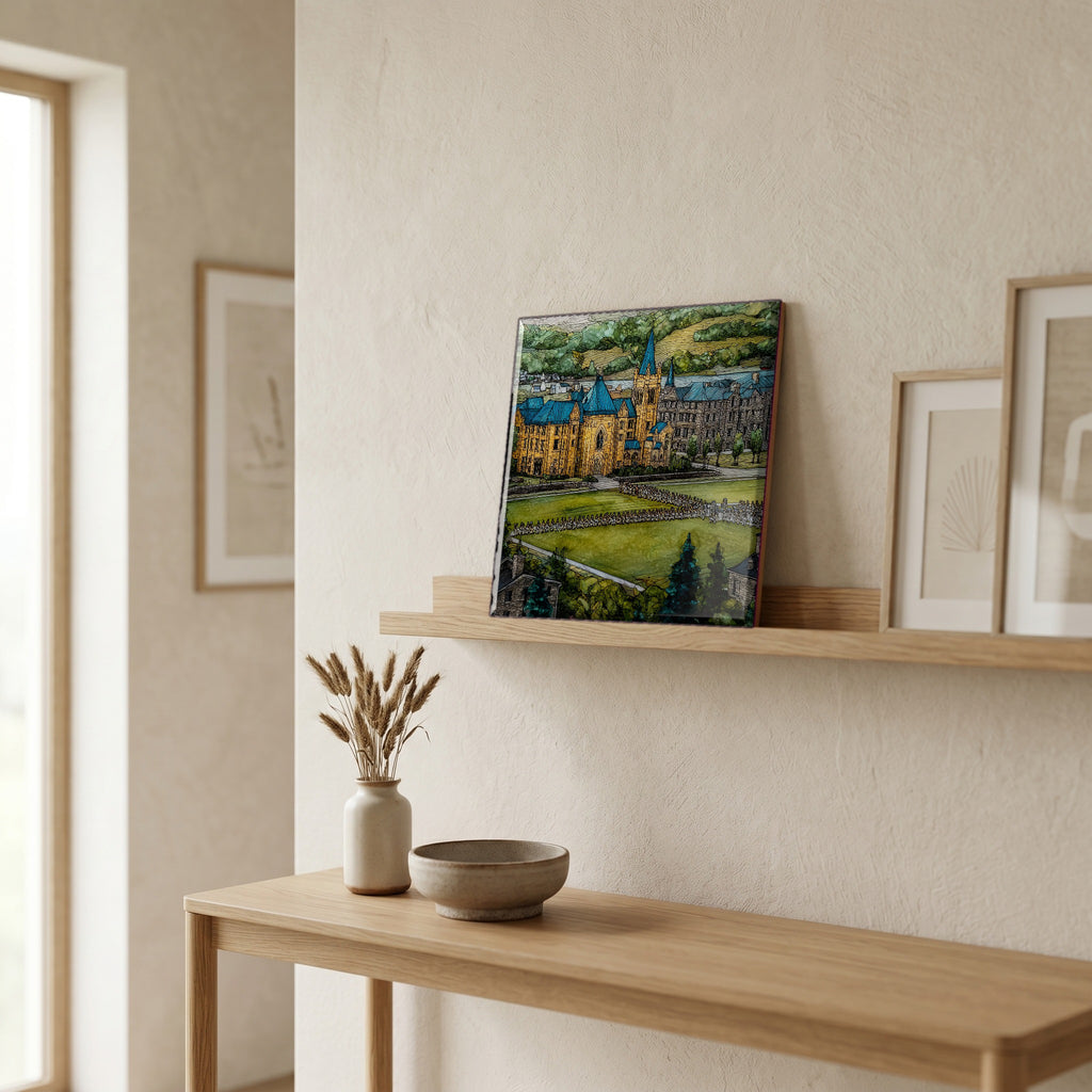 In the entryway, first thing you see.