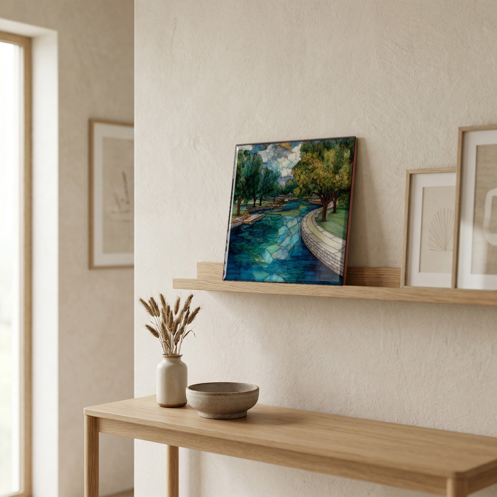 In the entryway, first thing you see.