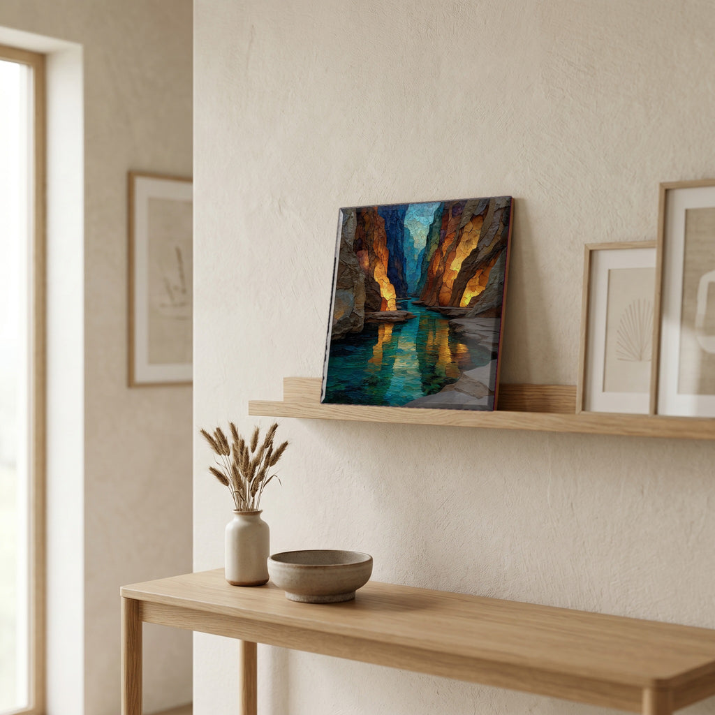 In the entryway, first thing you see.