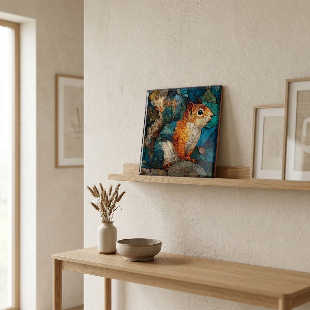 In the entryway, first thing you see.