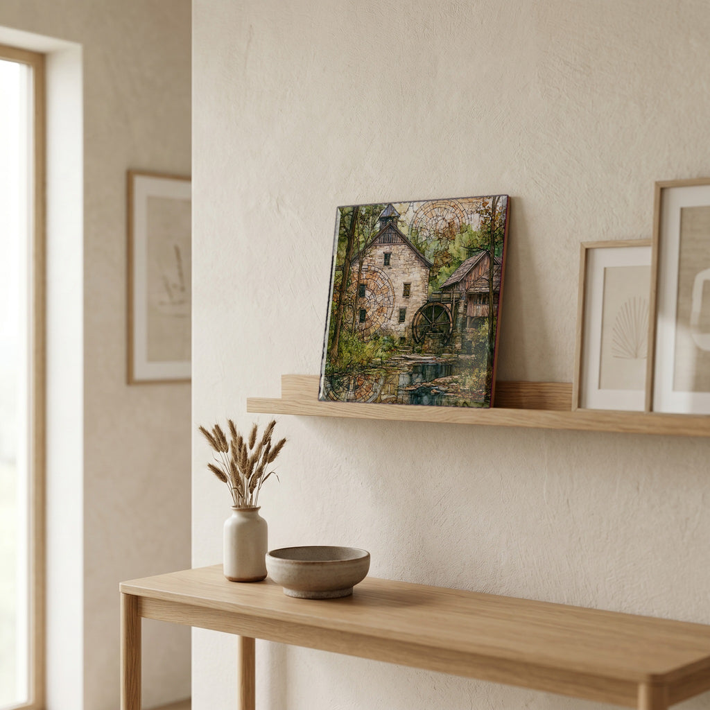 In the entryway, first thing you see.