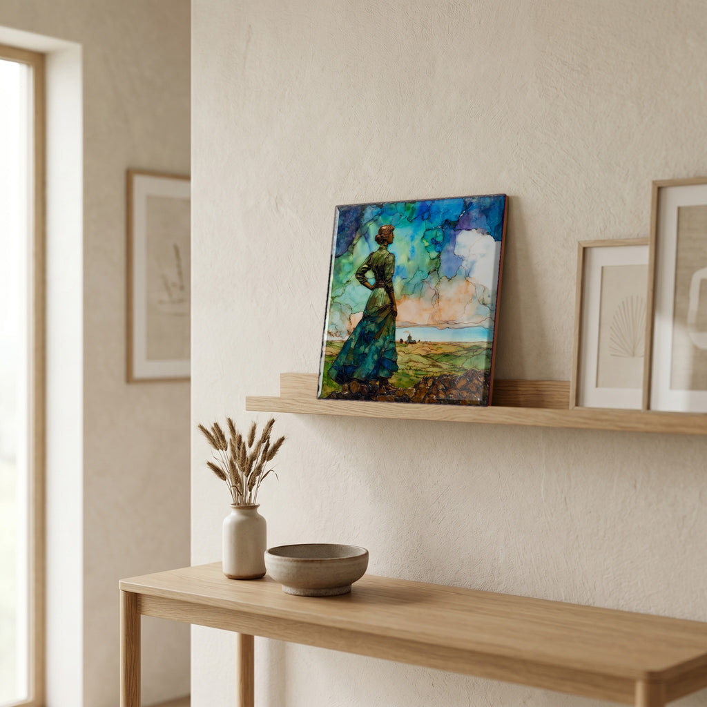 In the entryway, first thing you see.