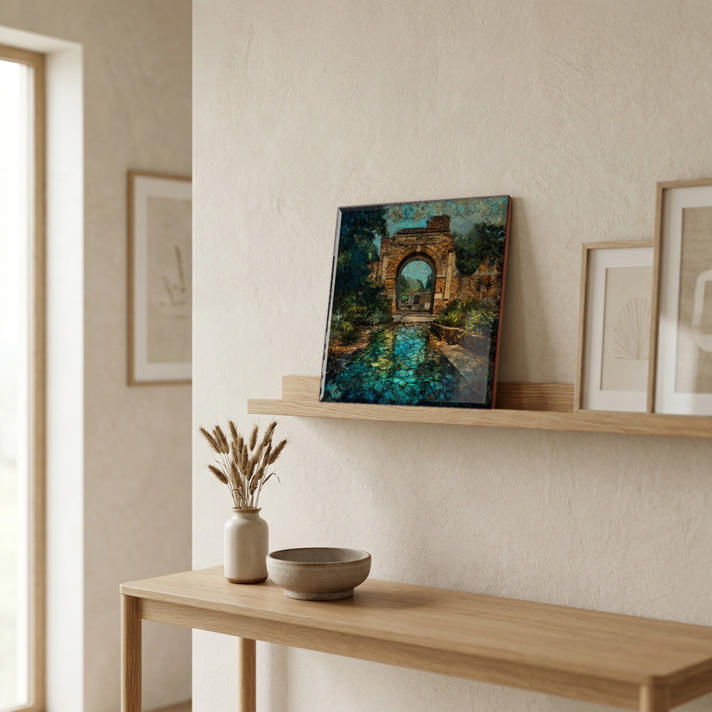 In the entryway, first thing you see.