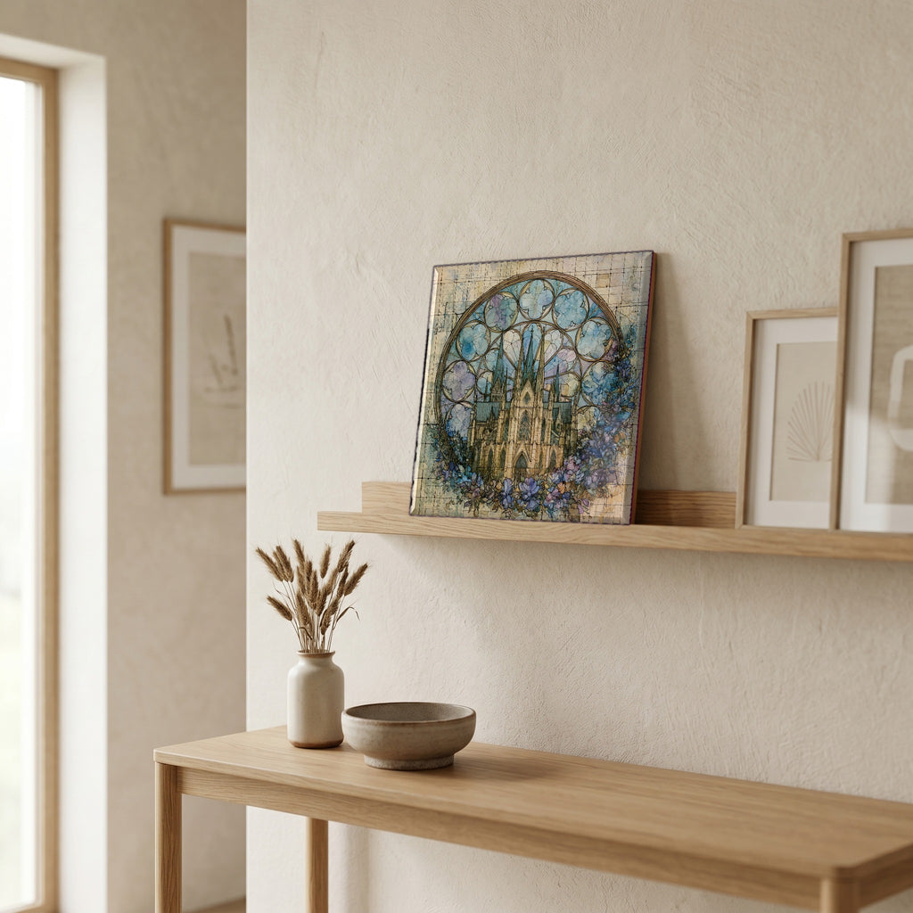 In the entryway, first thing you see.