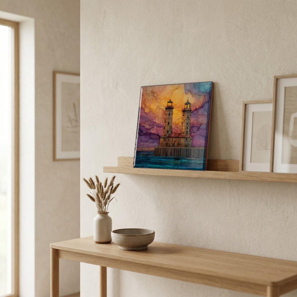 In the entryway, first thing you see.