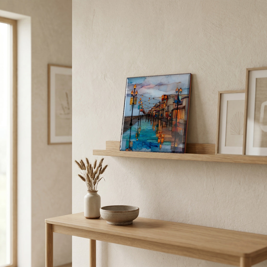 In the entryway, first thing you see.