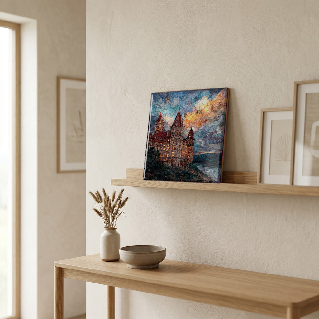 In the entryway, first thing you see.