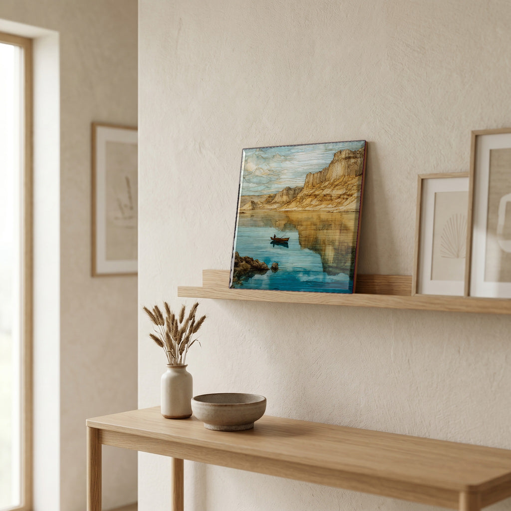 In the entryway, first thing you see.