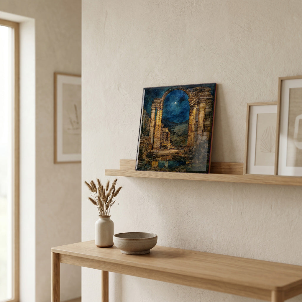 In the entryway, first thing you see.