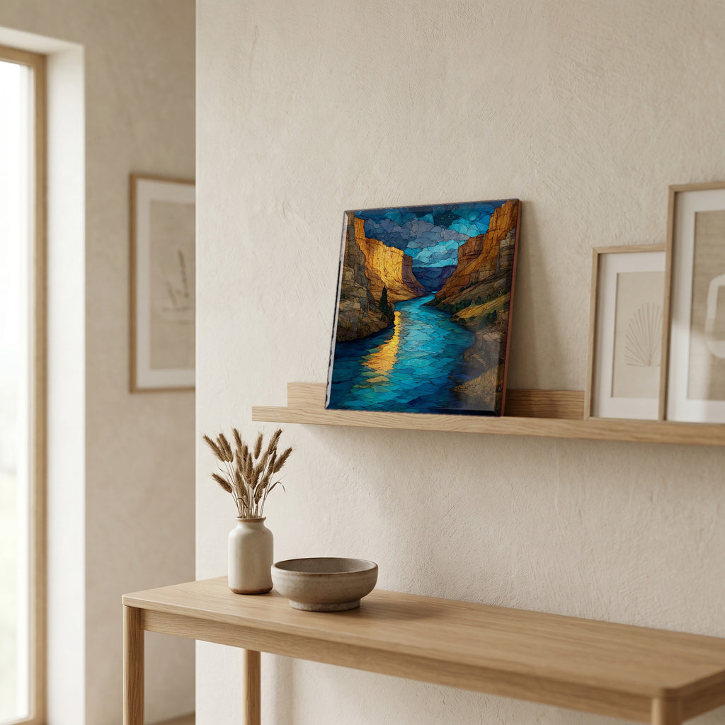 In the entryway, first thing you see.