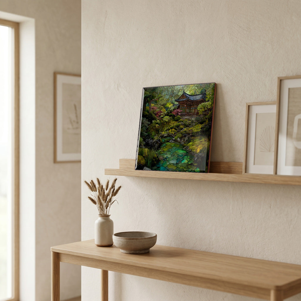 In the entryway, first thing you see.