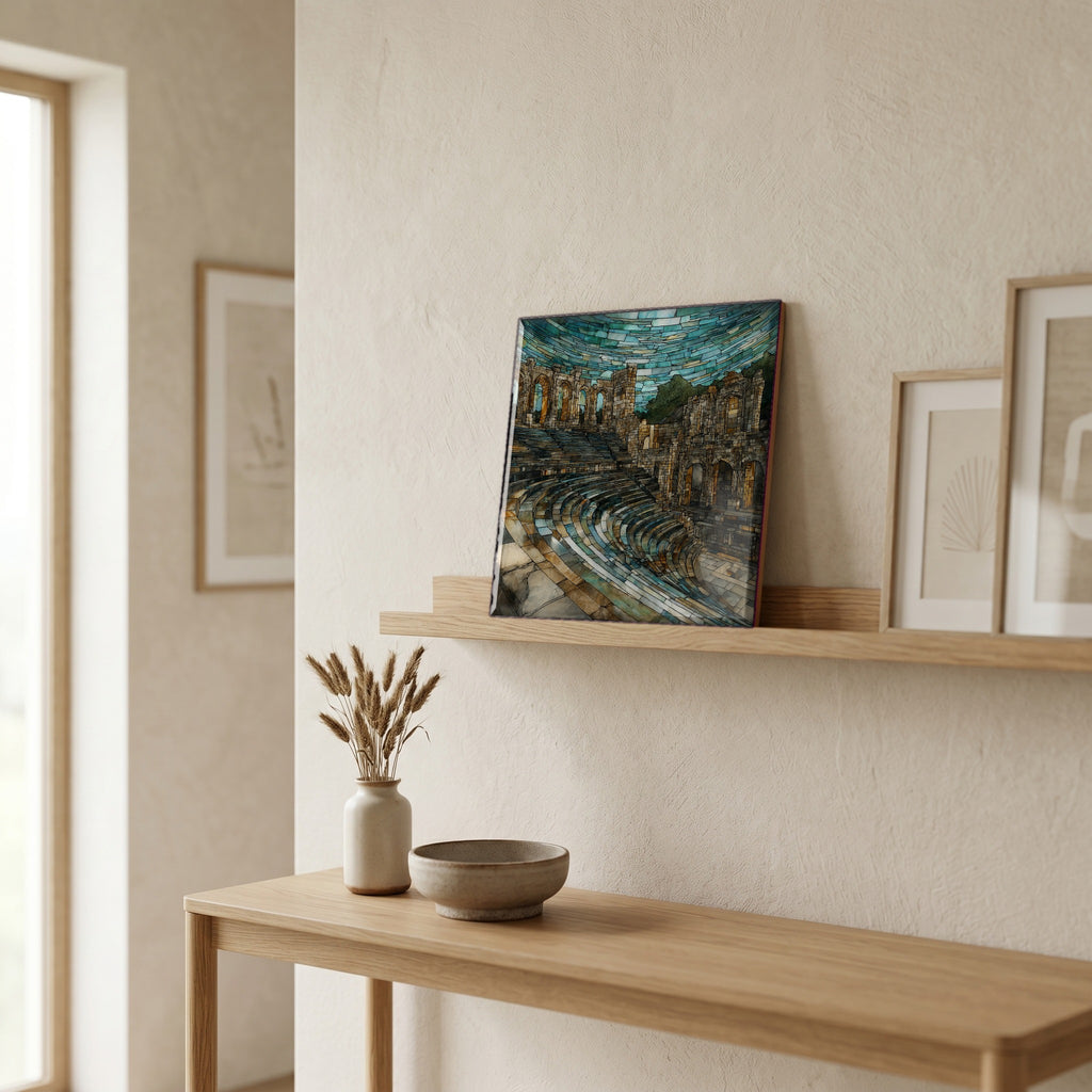 In the entryway, first thing you see.