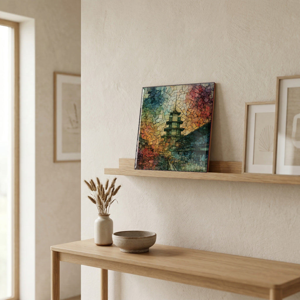 In the entryway, first thing you see.
