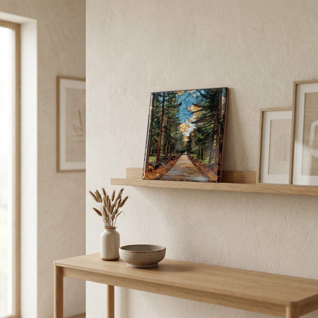 In the entryway, first thing you see.