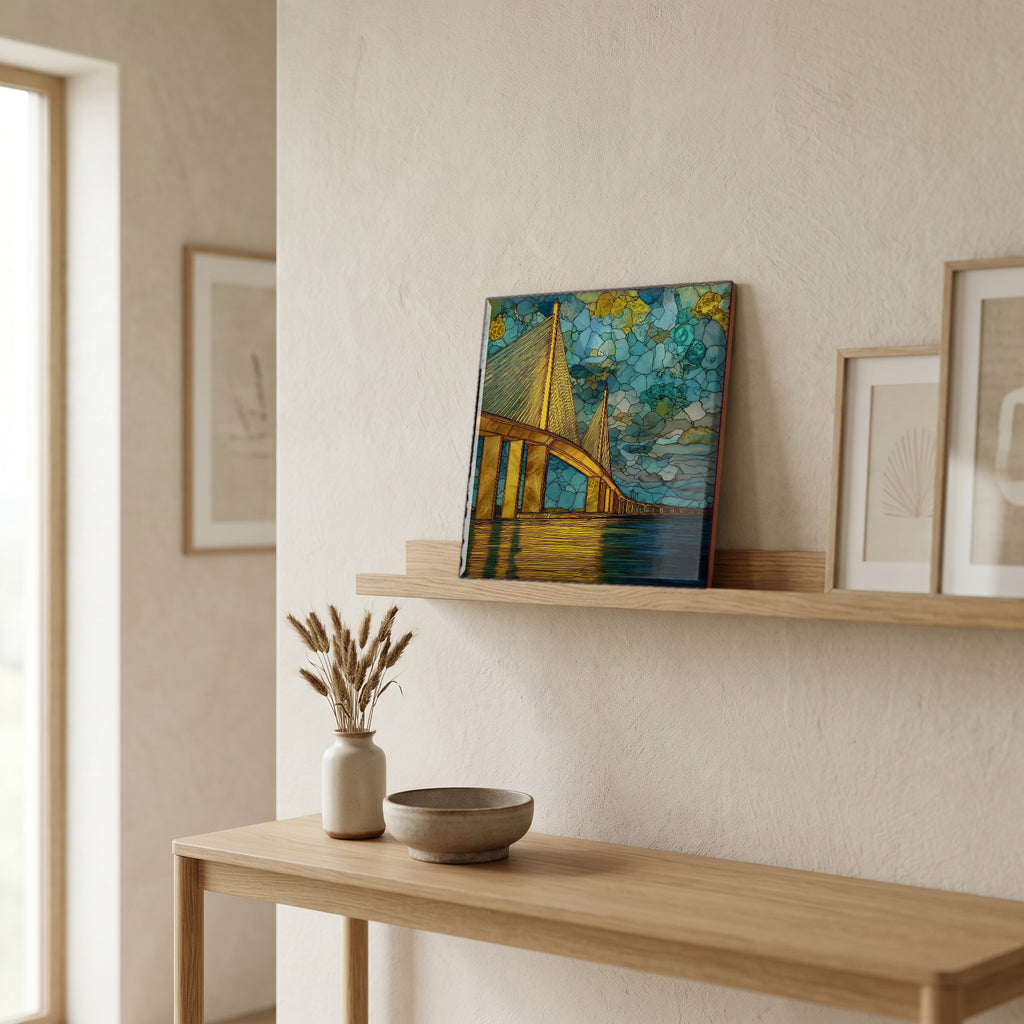 In the entryway, first thing you see.