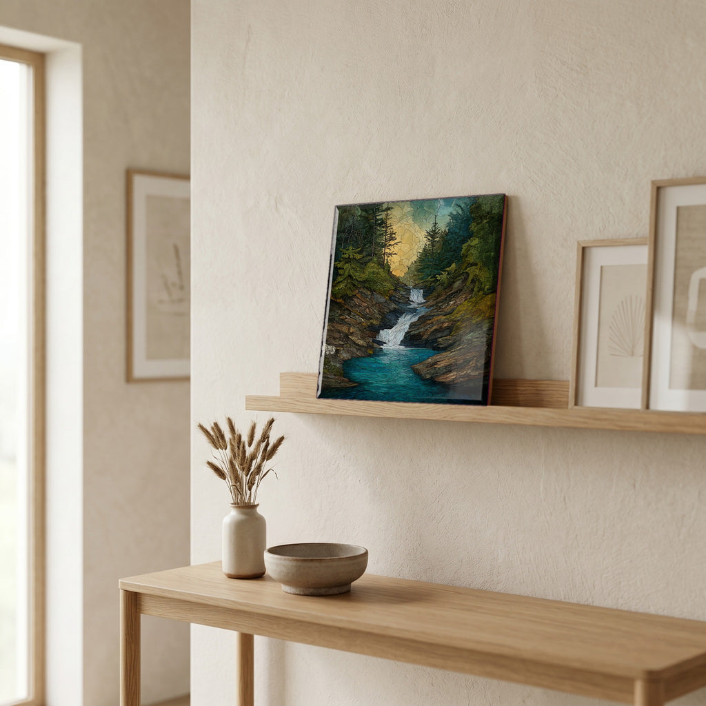 In the entryway, first thing you see.