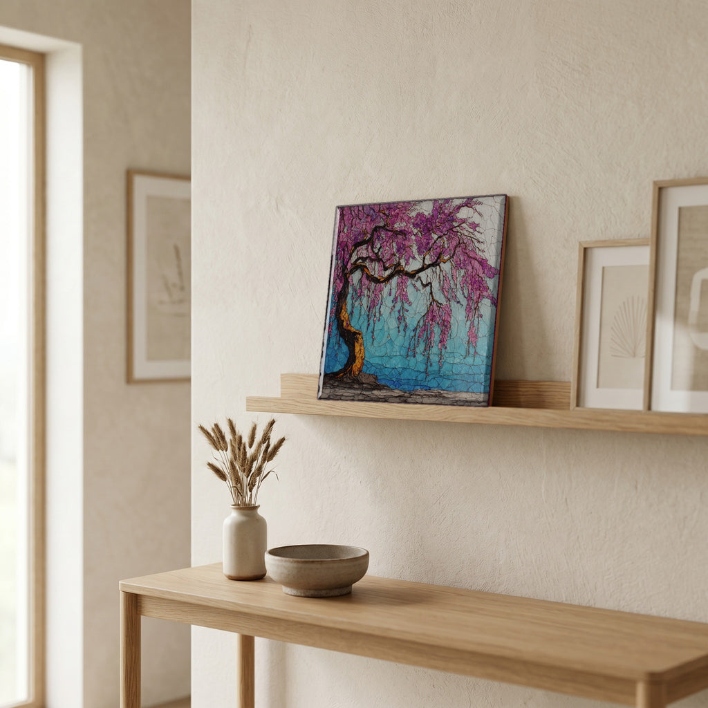 In the entryway, first thing you see.