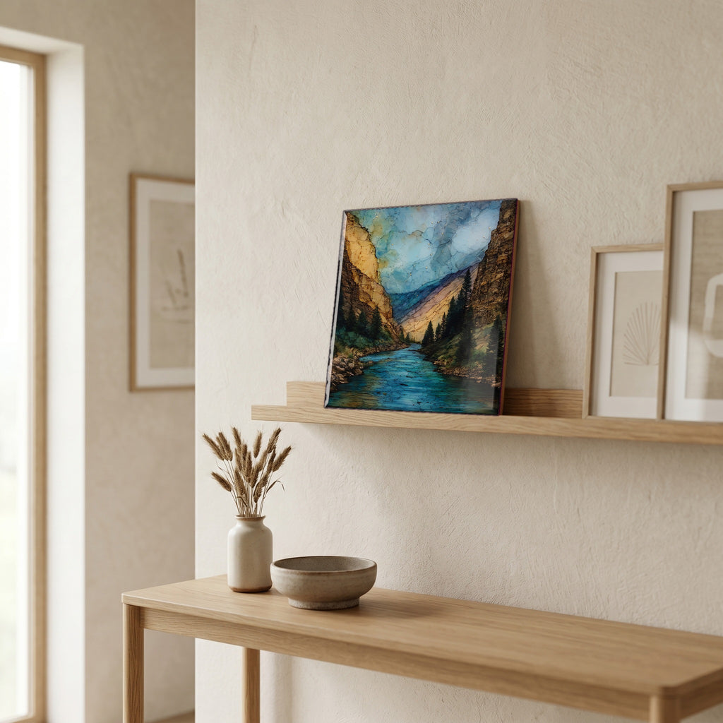 In the entryway, first thing you see.