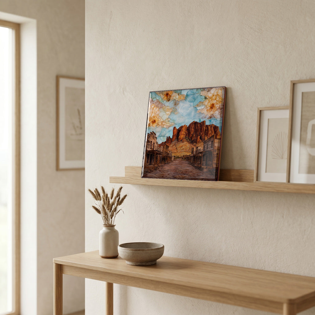 In the entryway, first thing you see.