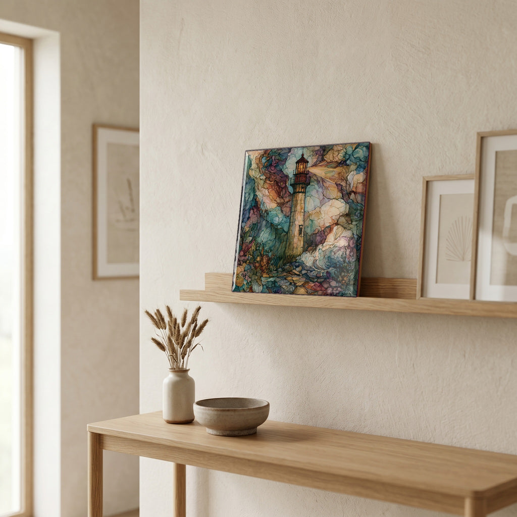 In the entryway, first thing you see.