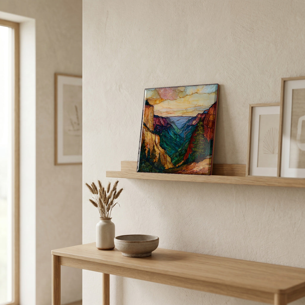 In the entryway, first thing you see.