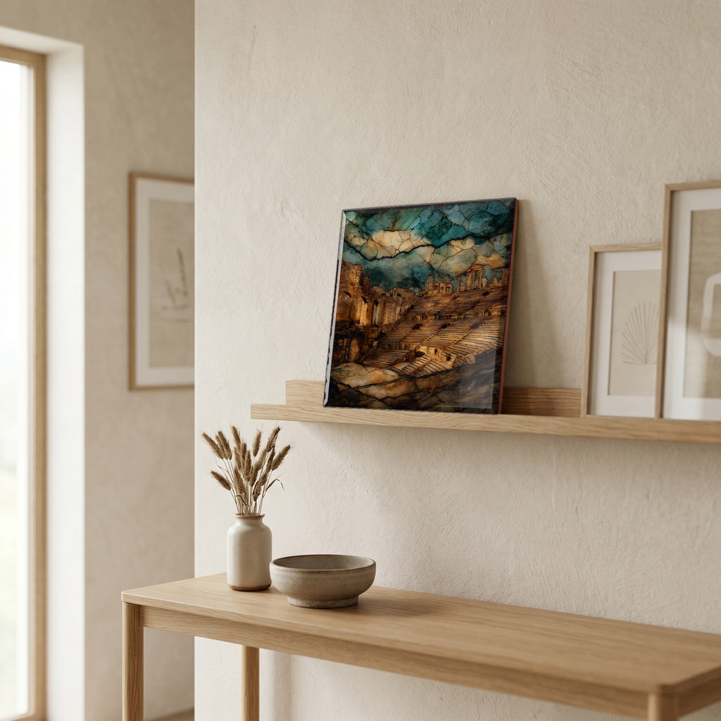 In the entryway, first thing you see.