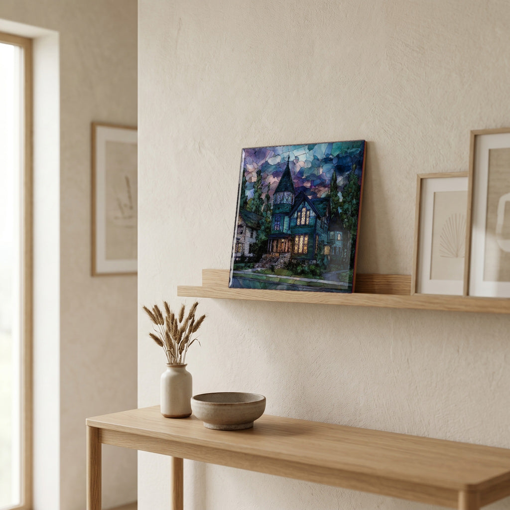 In the entryway, first thing you see.