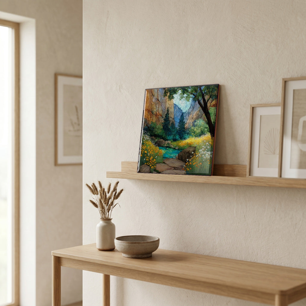 In the entryway, first thing you see.
