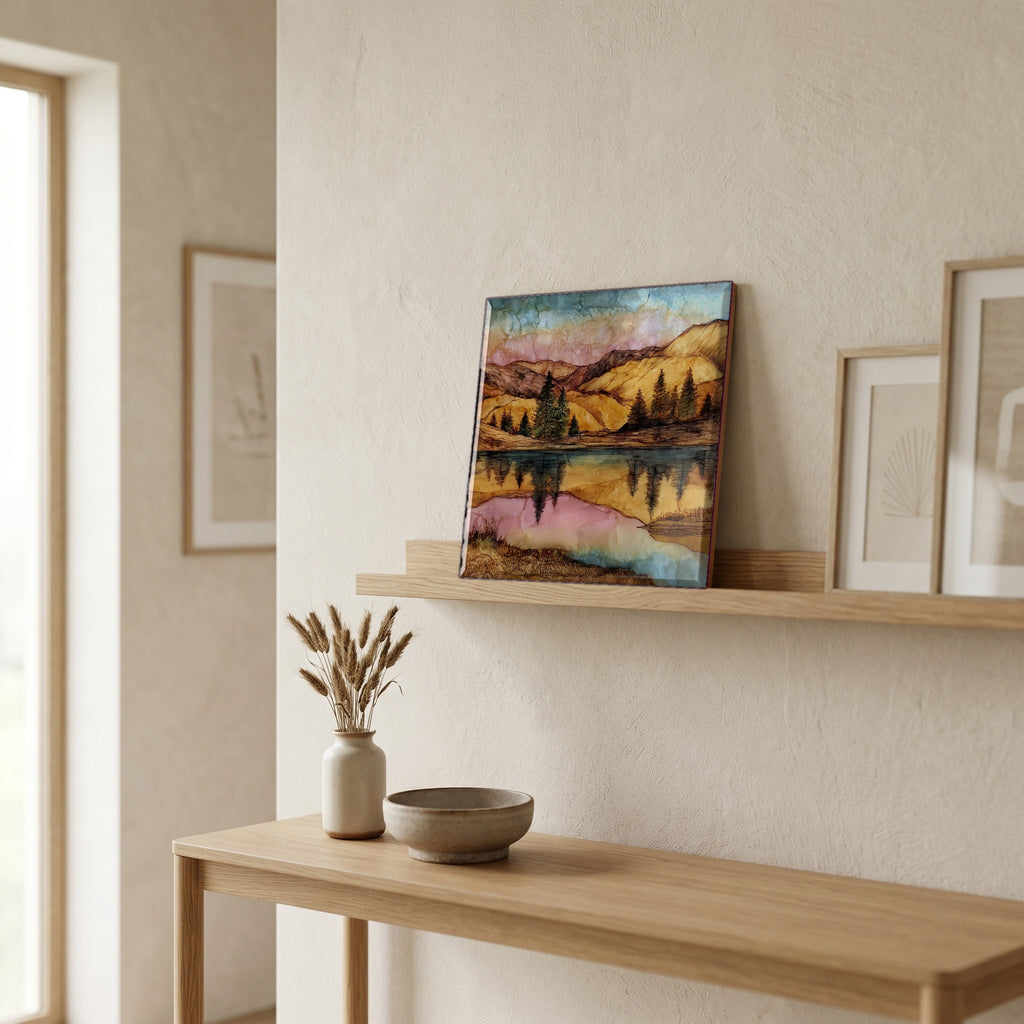 In the entryway, first thing you see.