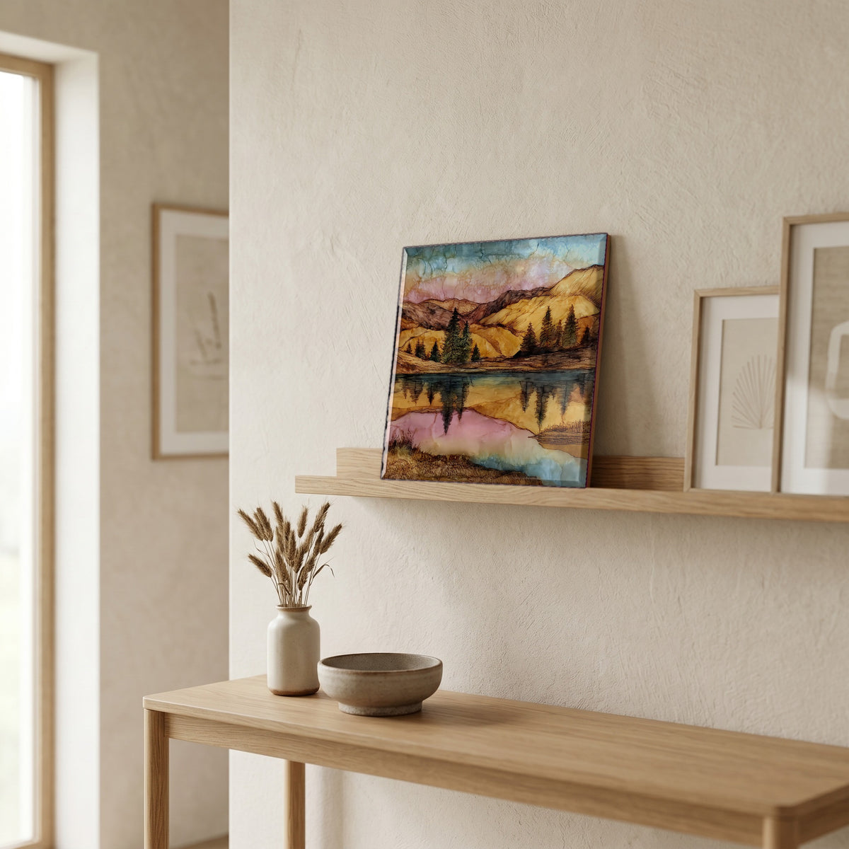 In the entryway, first thing you see.