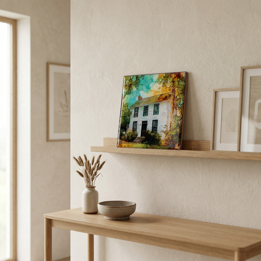 In the entryway, first thing you see.