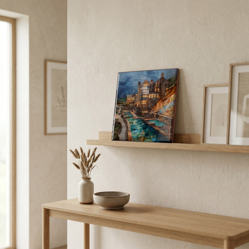 In the entryway, first thing you see.