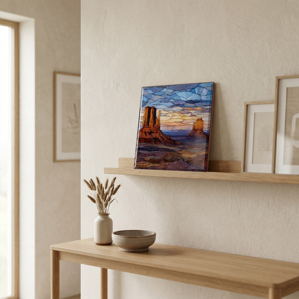 In the entryway, first thing you see.