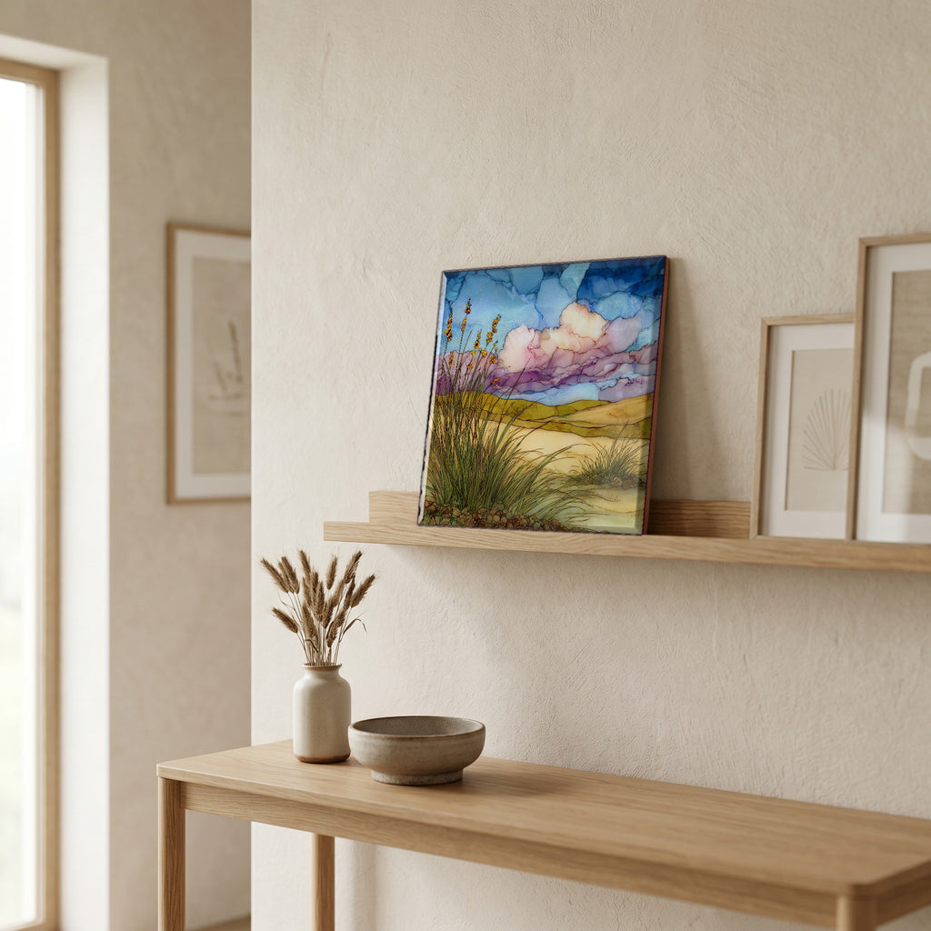 In the entryway, first thing you see.