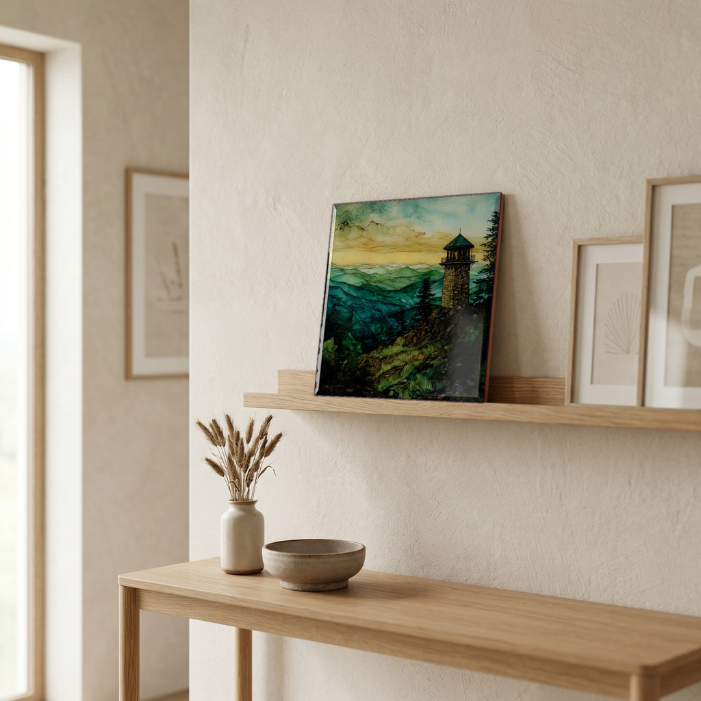 In the entryway, first thing you see.