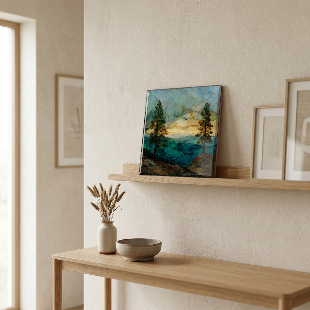 In the entryway, first thing you see.