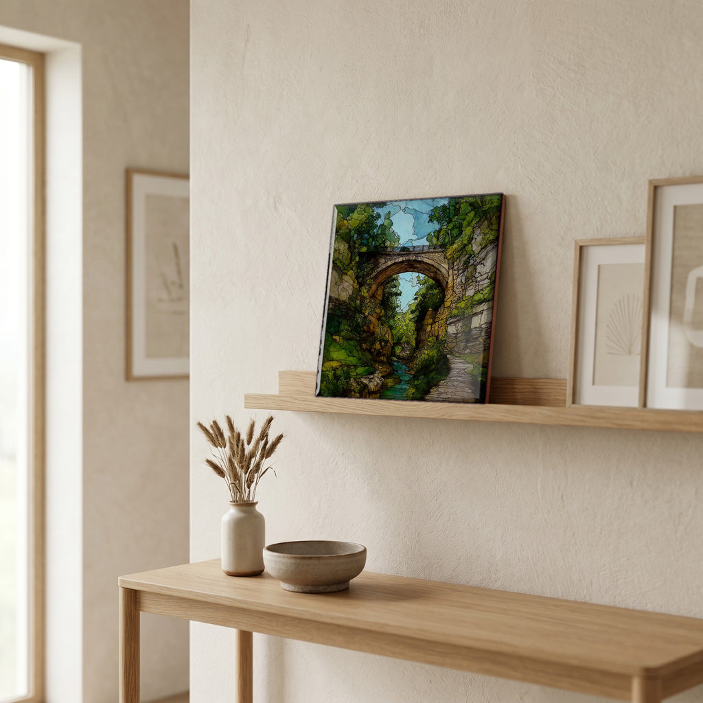 In the entryway, first thing you see.