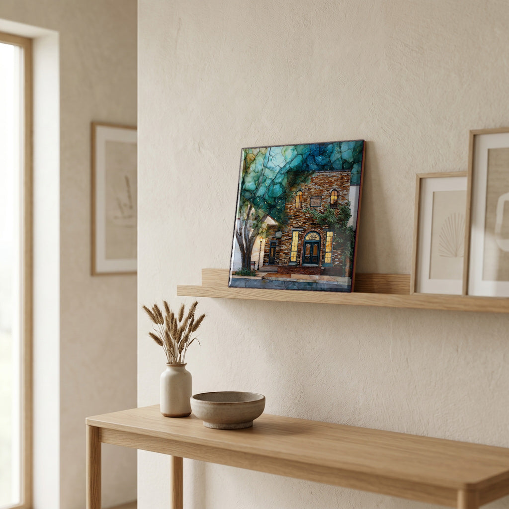 In the entryway, first thing you see.