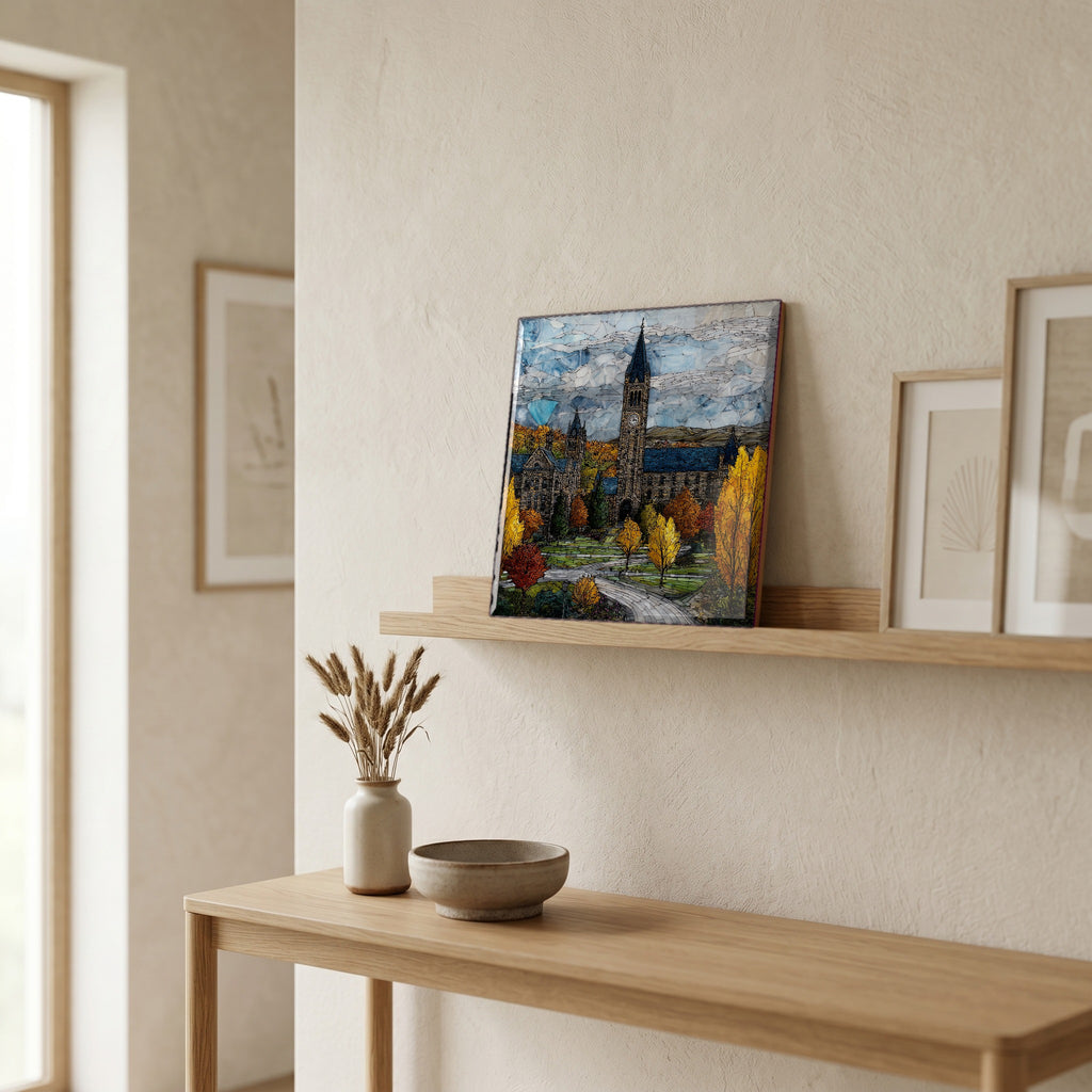 In the entryway, first thing you see.