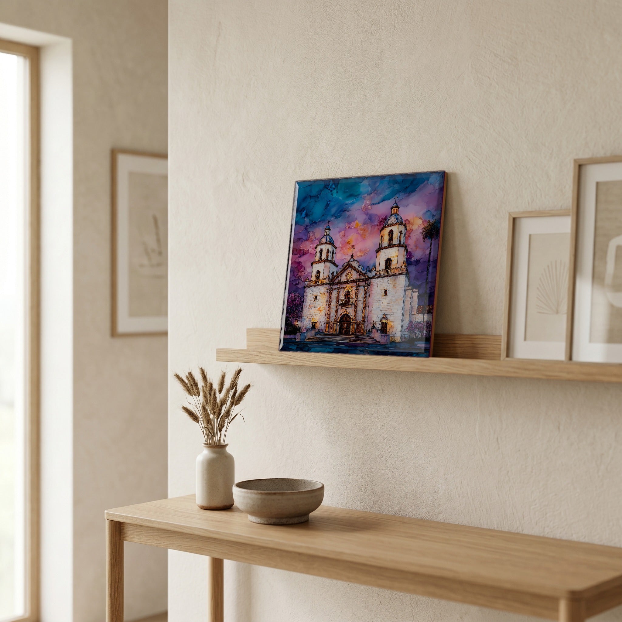 In the entryway, first thing you see.