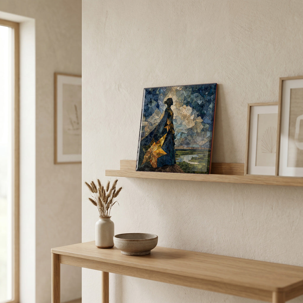 In the entryway, first thing you see.