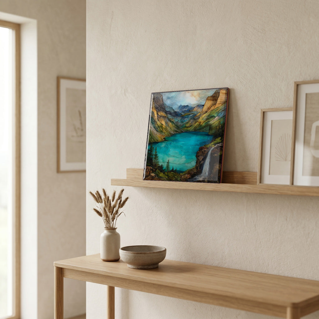 In the entryway, first thing you see.
