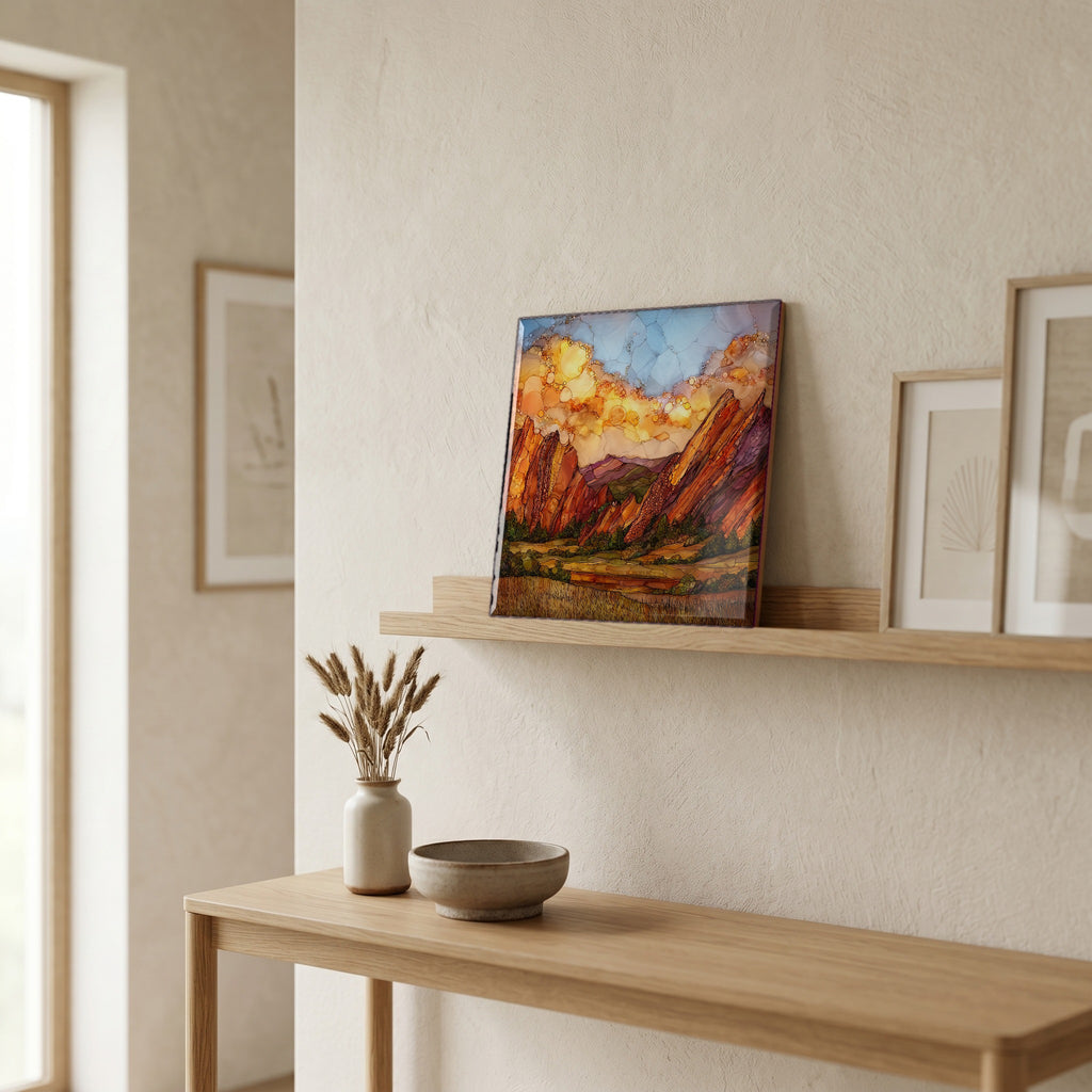 In the entryway, first thing you see.