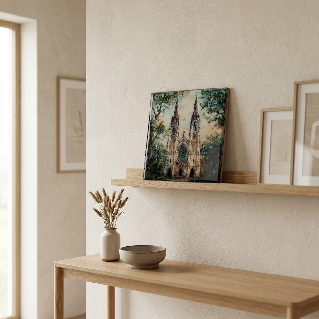 In the entryway, first thing you see.