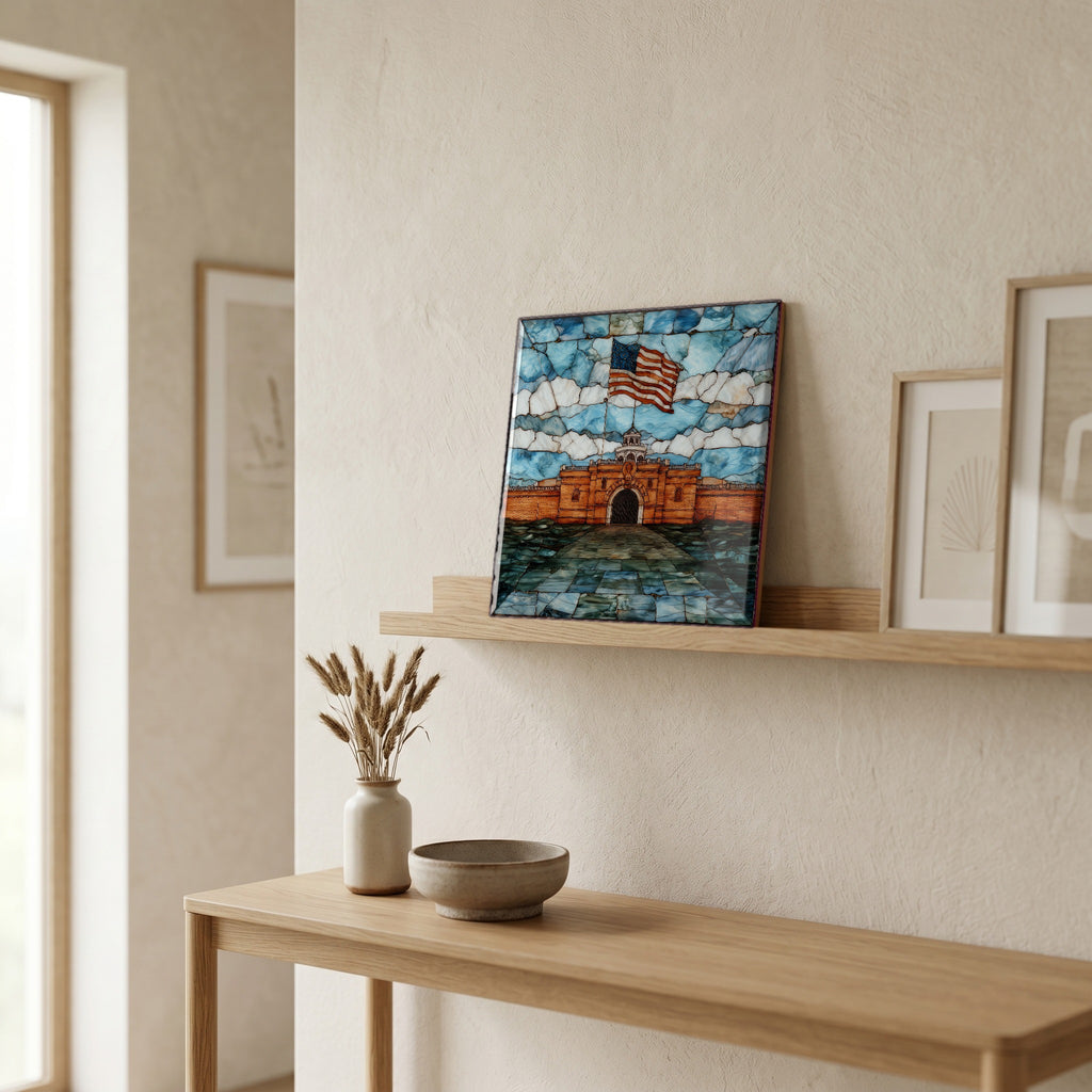 In the entryway, first thing you see.